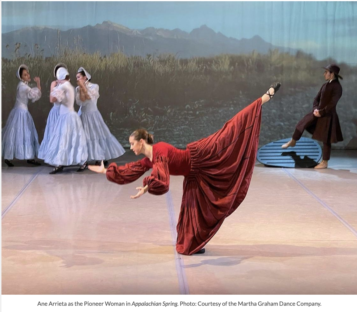 Ane Arrieta in "Appalachian Spring". Photo courtesy of the Martha Graham Dance Company